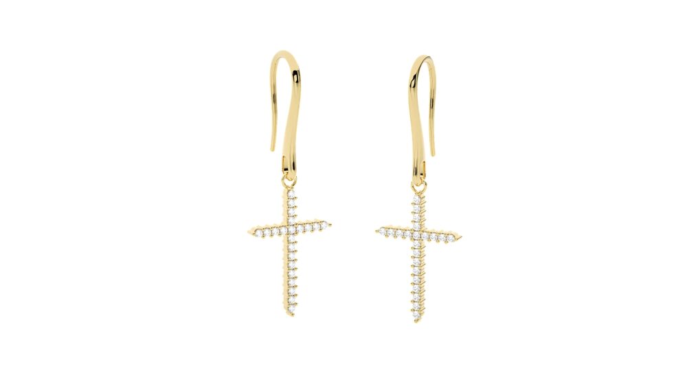 Cross Lab Grown Diamond Earrings - Image 5