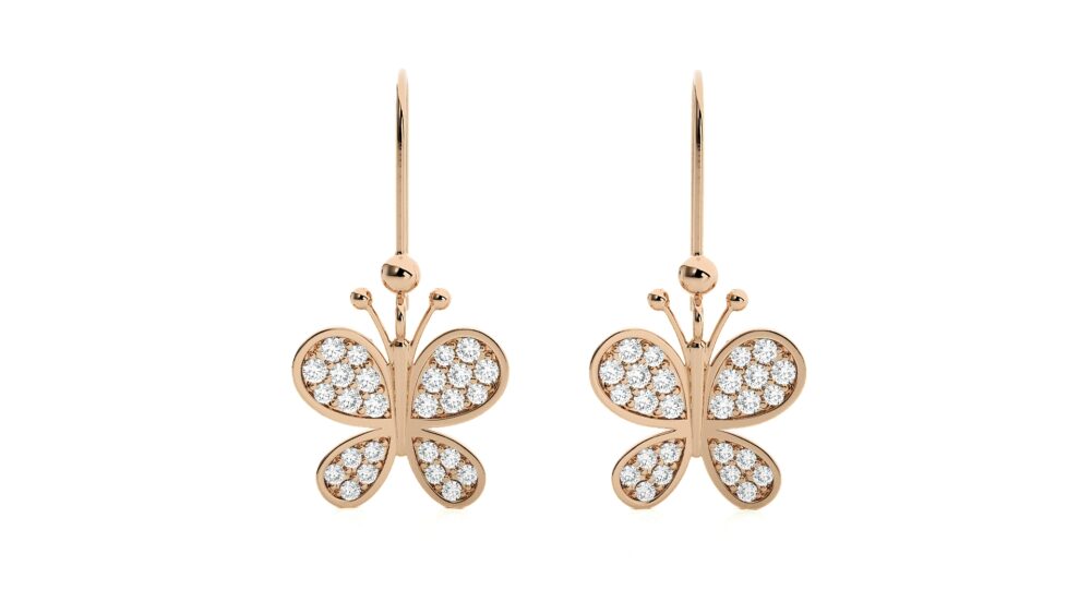 Butterfly Lab Grown Diamond Earrings - Image 4
