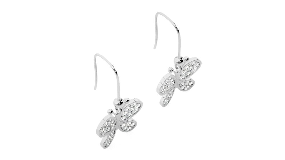 Butterfly Lab Grown Diamond Earrings - Image 3
