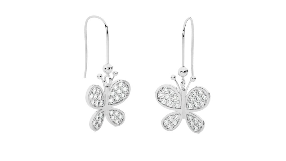 Butterfly Lab Grown Diamond Earrings - Image 2