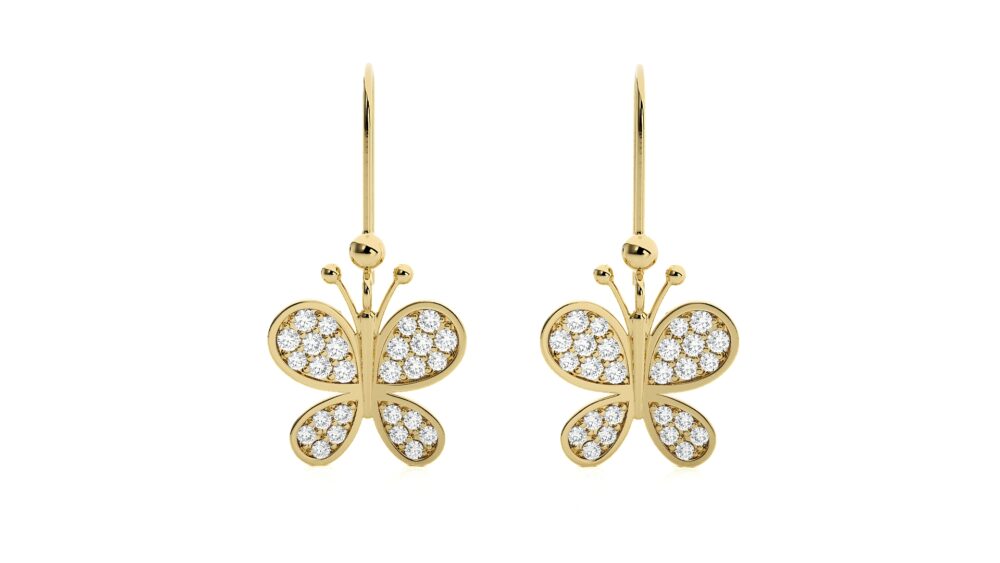 Butterfly Lab Grown Diamond Earrings - Image 7