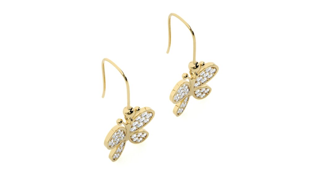 Butterfly Lab Grown Diamond Earrings - Image 9