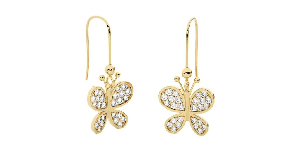 Butterfly Lab Grown Diamond Earrings - Image 8