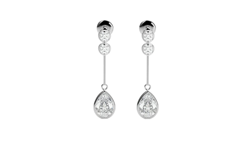 Pear Brilliant Cut Lab Grown Diamond Wedding Earrings