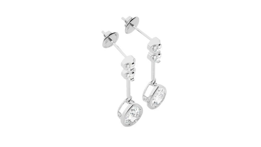 Pear Brilliant Cut Lab Grown Diamond Wedding Earrings - Image 3