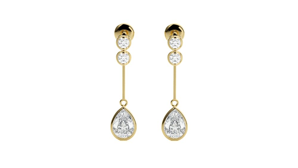 Pear Brilliant Cut Lab Grown Diamond Wedding Earrings - Image 7
