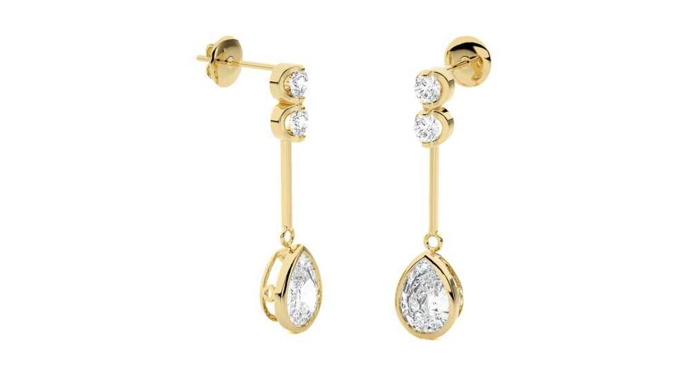 Pear Brilliant Cut Lab Grown Diamond Wedding Earrings - Image 8