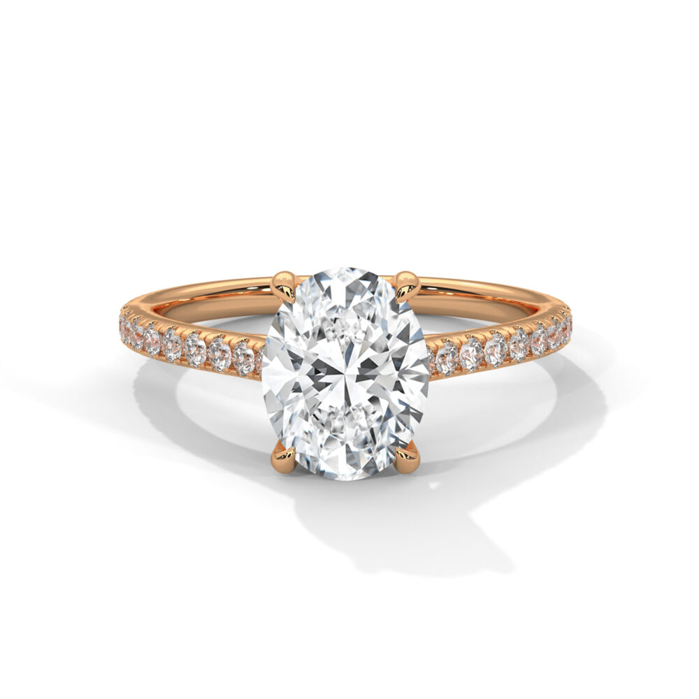 1 CT Oval cut Lab Grown Diamond Engagement Ring for Women - Image 8