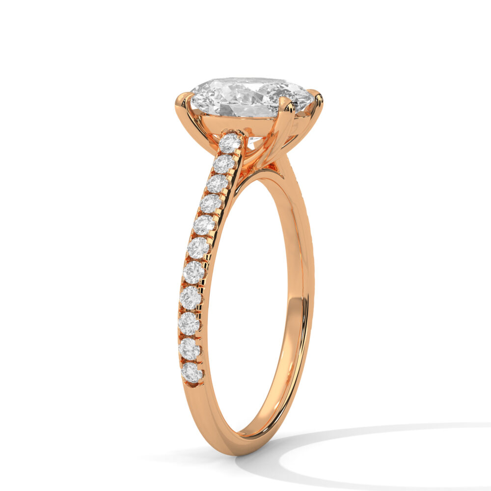 1 CT Oval cut Lab Grown Diamond Engagement Ring for Women - Image 9