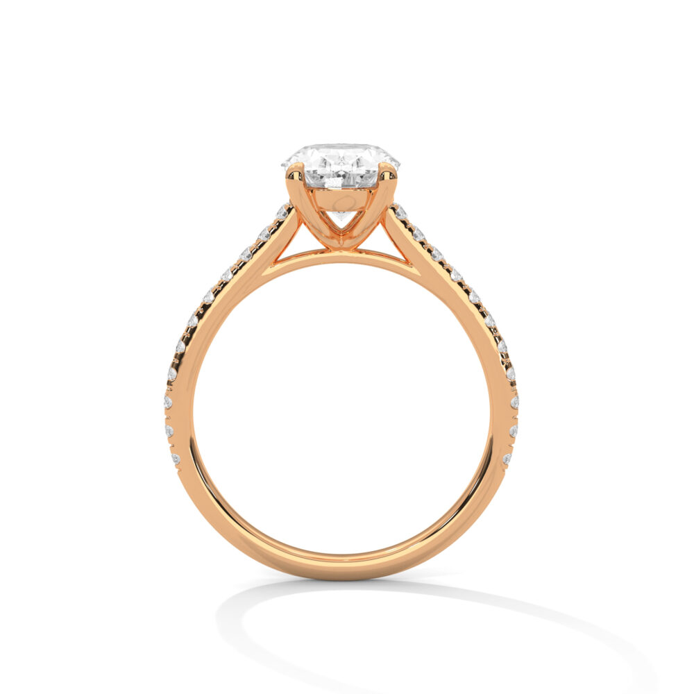 1 CT Oval cut Lab Grown Diamond Engagement Ring for Women - Image 10