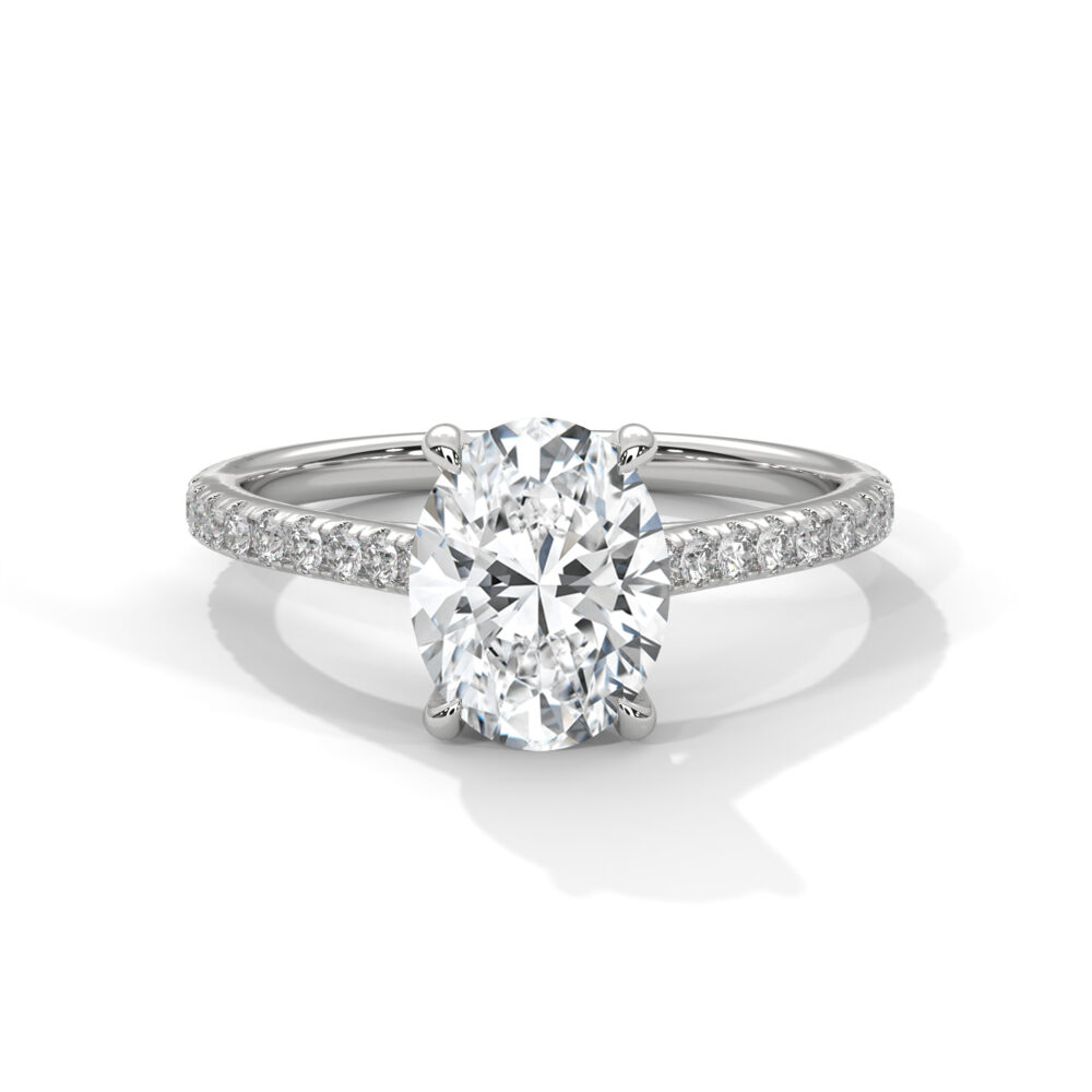 1 CT Oval cut Lab Grown Diamond Engagement Ring for Women