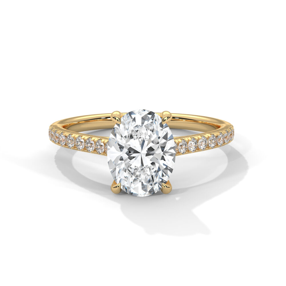 1 CT Oval cut Lab Grown Diamond Engagement Ring for Women - Image 4