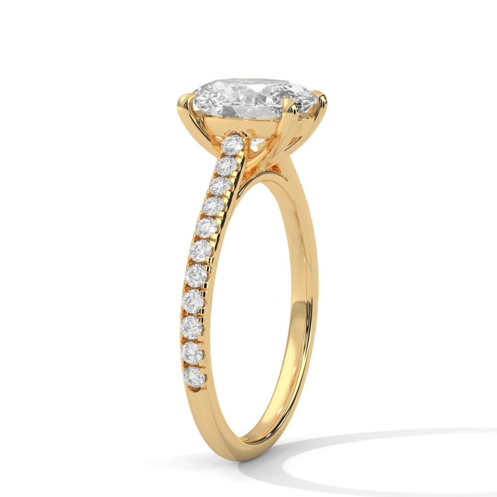 1 CT Oval cut Lab Grown Diamond Engagement Ring for Women - Image 5