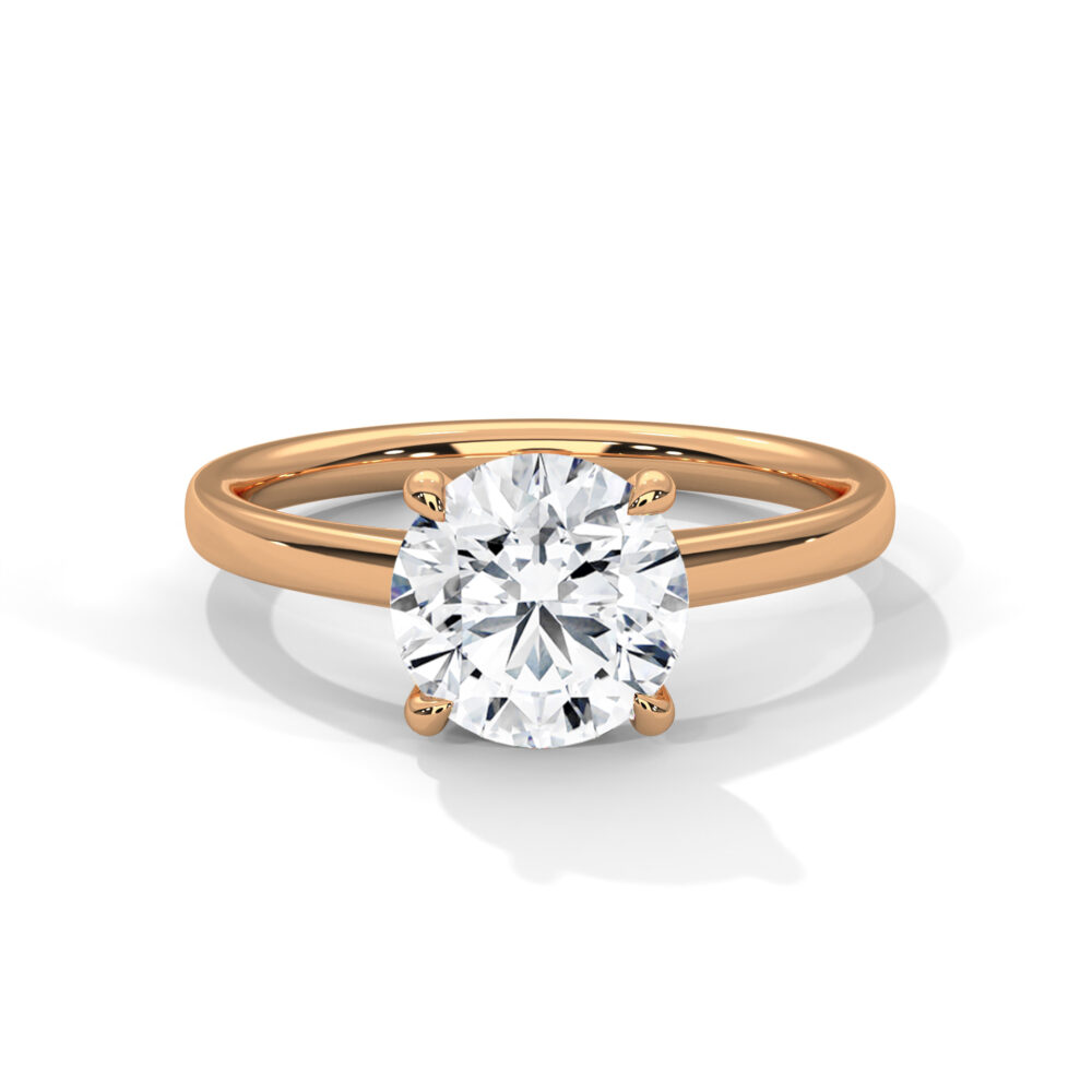 1 CT Round Lab Grown Diamond Solitaire Engagement Ring for Women - Image 9