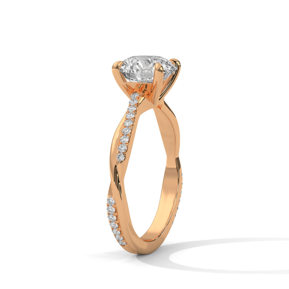 1 CT Round Lab Grown Diamond Engagement Ring with Twist for Women - Image 9