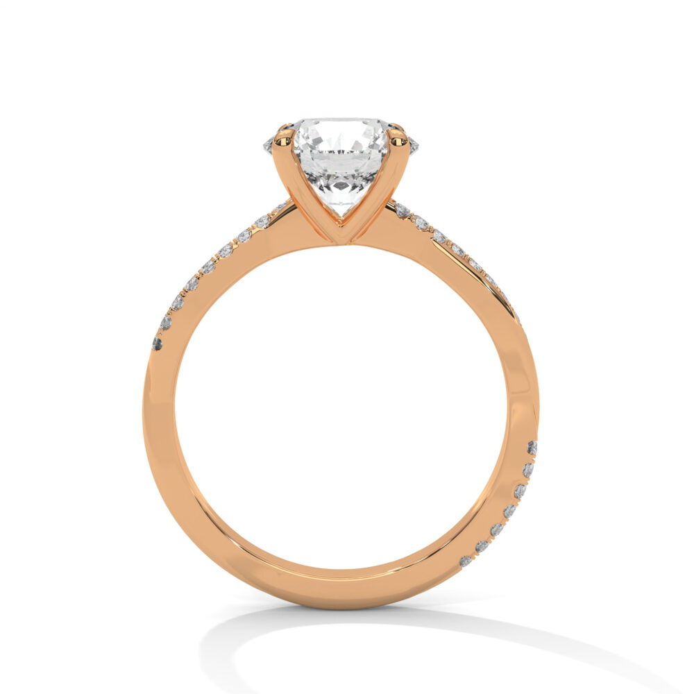 1 CT Round Lab Grown Diamond Engagement Ring with Twist for Women - Image 10
