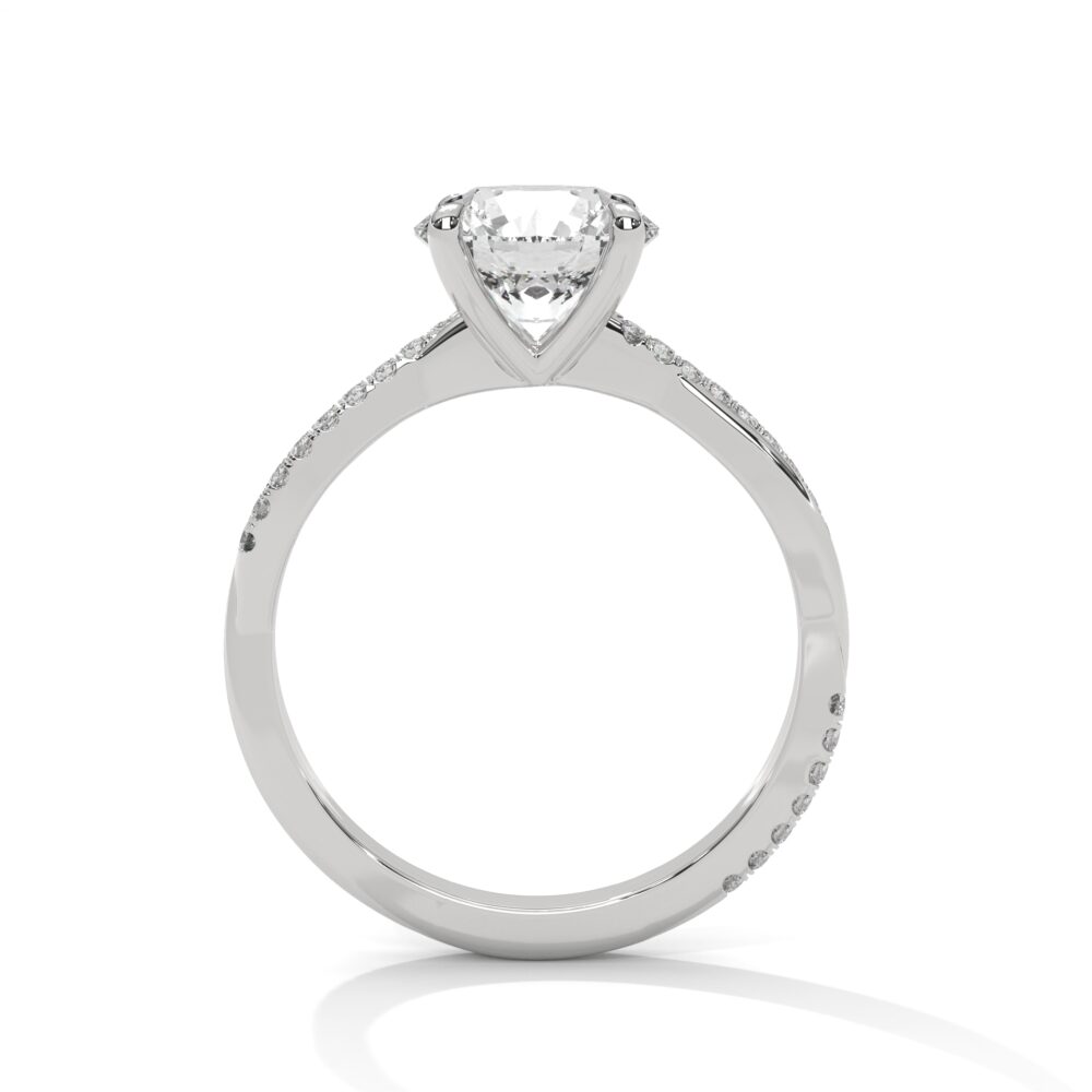 1 CT Round Lab Grown Diamond Engagement Ring with Twist for Women - Image 2