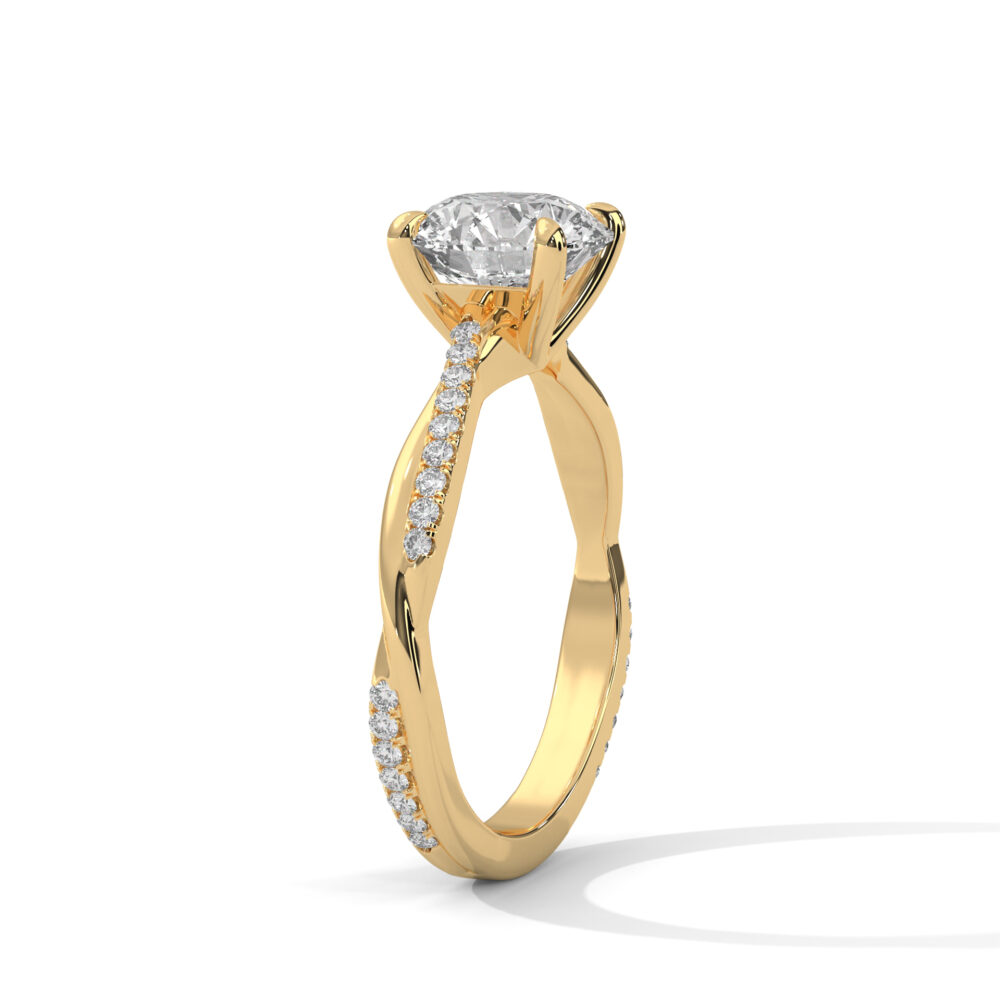 1 CT Round Lab Grown Diamond Engagement Ring with Twist for Women - Image 7