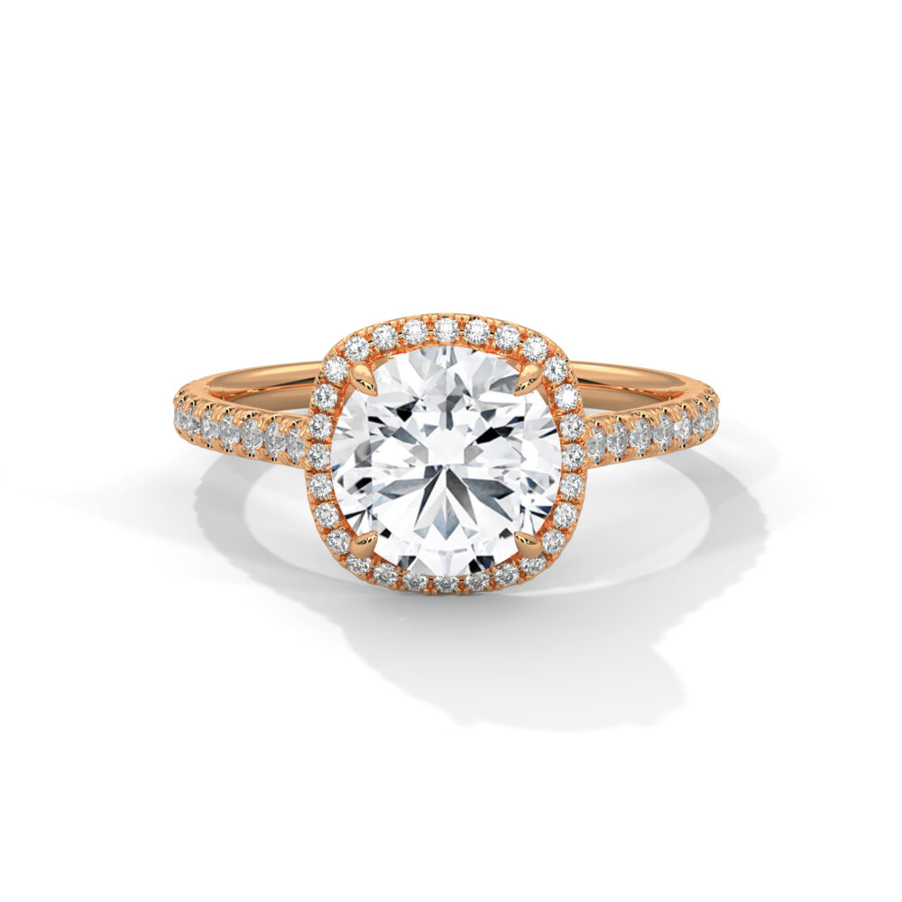 2 CT Round Brilliant Cut Lab Grown Diamond Halo Engagement Ring for women - Image 9
