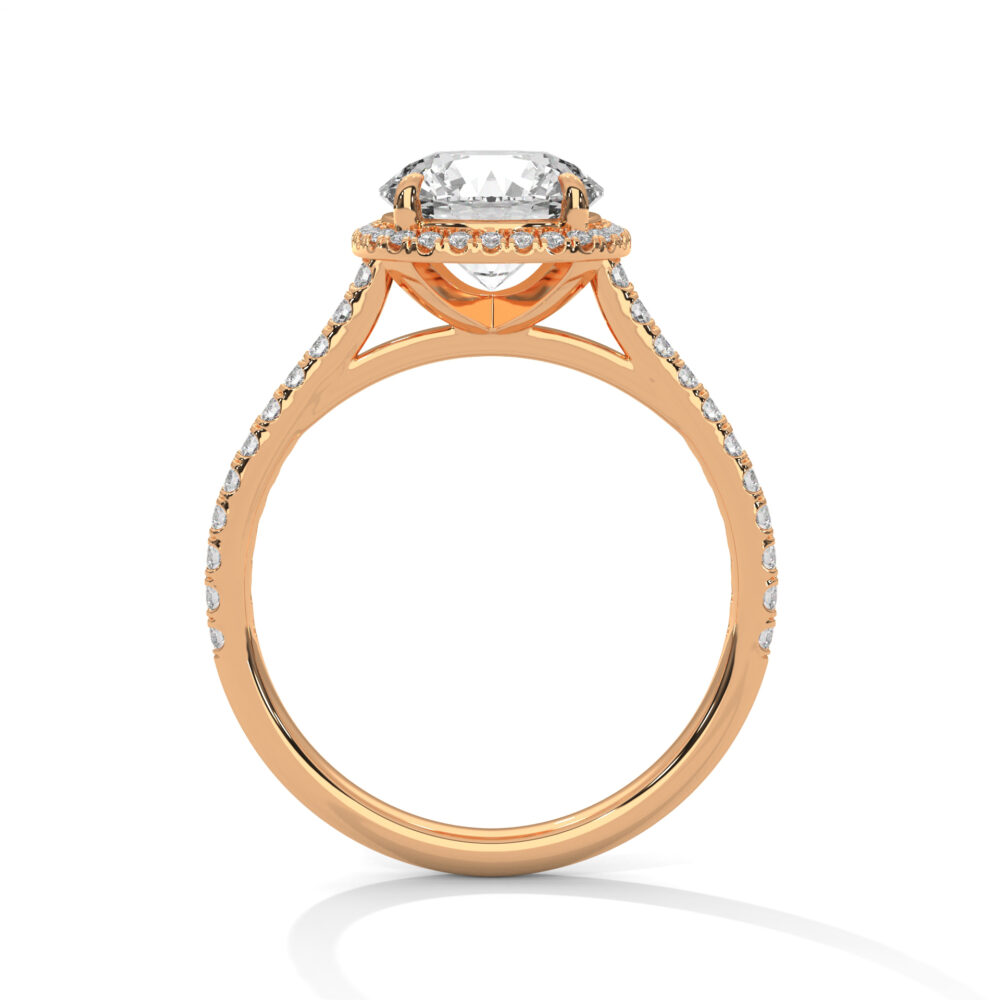 2 CT Round Brilliant Cut Lab Grown Diamond Halo Engagement Ring for women - Image 6