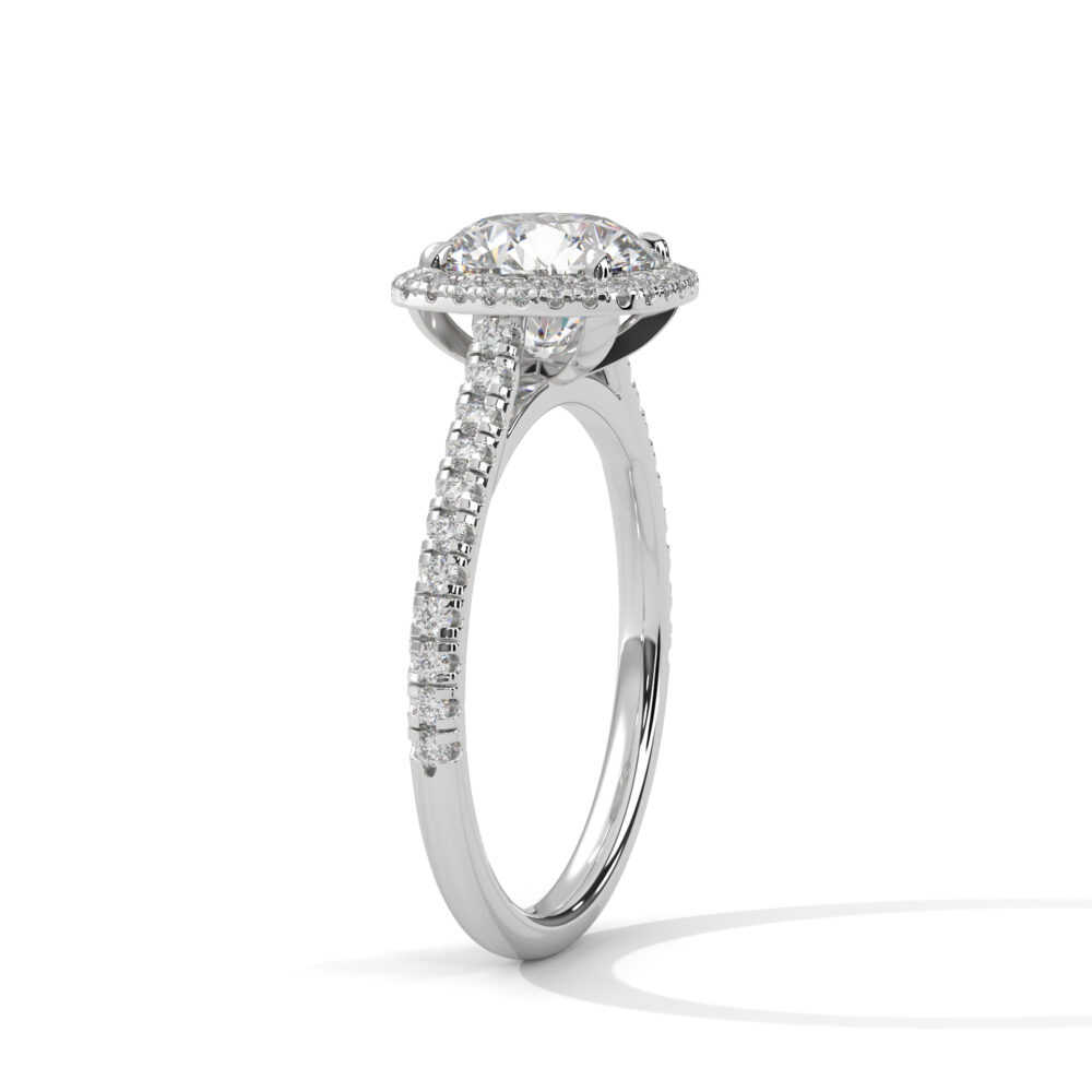 2 CT Round Brilliant Cut Lab Grown Diamond Halo Engagement Ring for women - Image 4