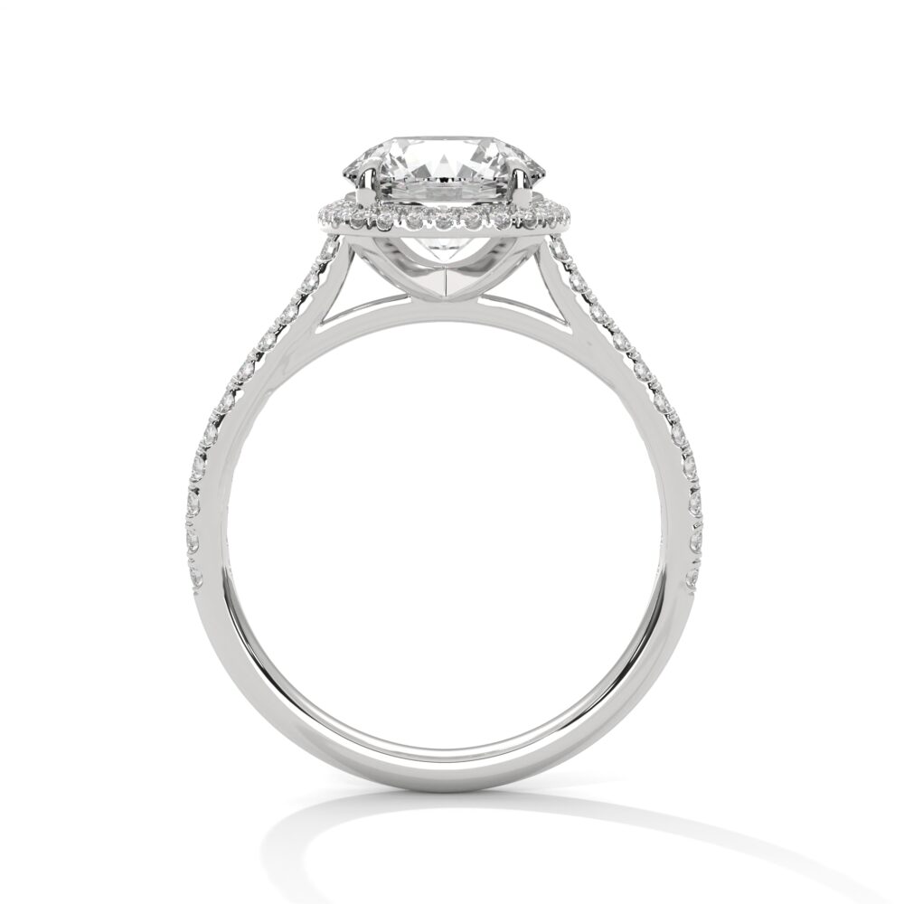 2 CT Round Brilliant Cut Lab Grown Diamond Halo Engagement Ring for women - Image 2