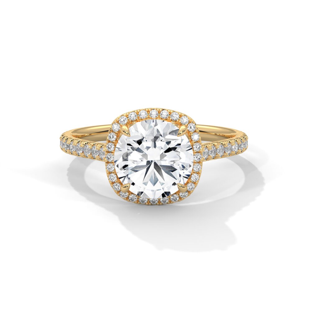 2 CT Round Brilliant Cut Lab Grown Diamond Halo Engagement Ring for women - Image 5