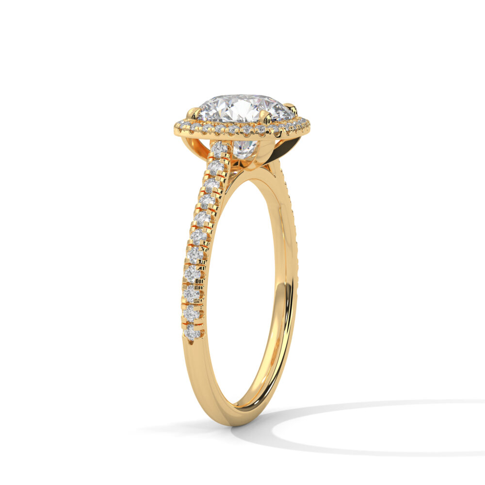 2 CT Round Brilliant Cut Lab Grown Diamond Halo Engagement Ring for women - Image 11