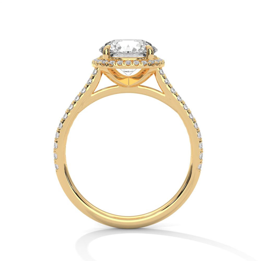 2 CT Round Brilliant Cut Lab Grown Diamond Halo Engagement Ring for women - Image 10