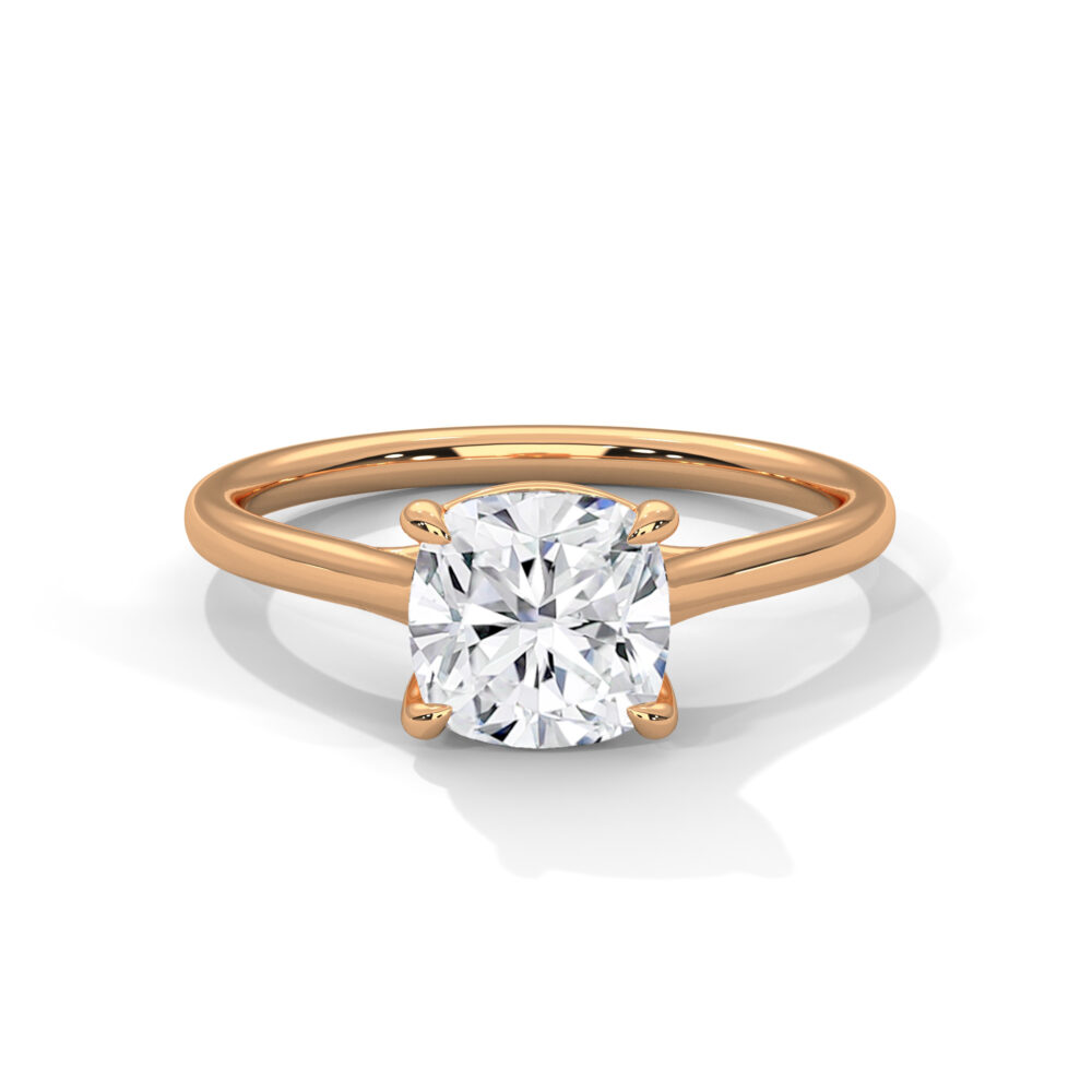 1 CT Square Cushion Cut Lab Grown Diamond Engagement Ring for women - Image 8