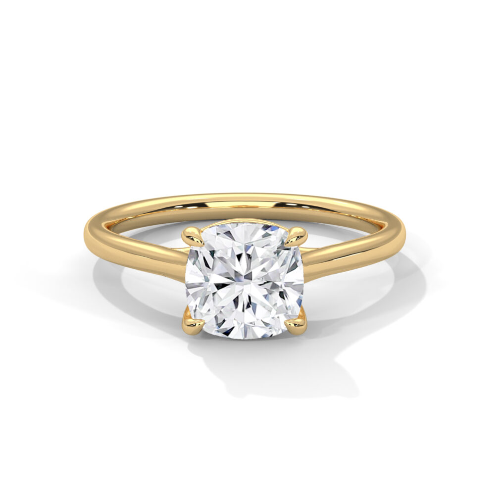 1 CT Square Cushion Cut Lab Grown Diamond Engagement Ring for women