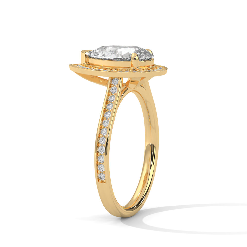 1 CT Pear Cut Lab Grown Diamond Halo Engagement Ring for Women - Image 10