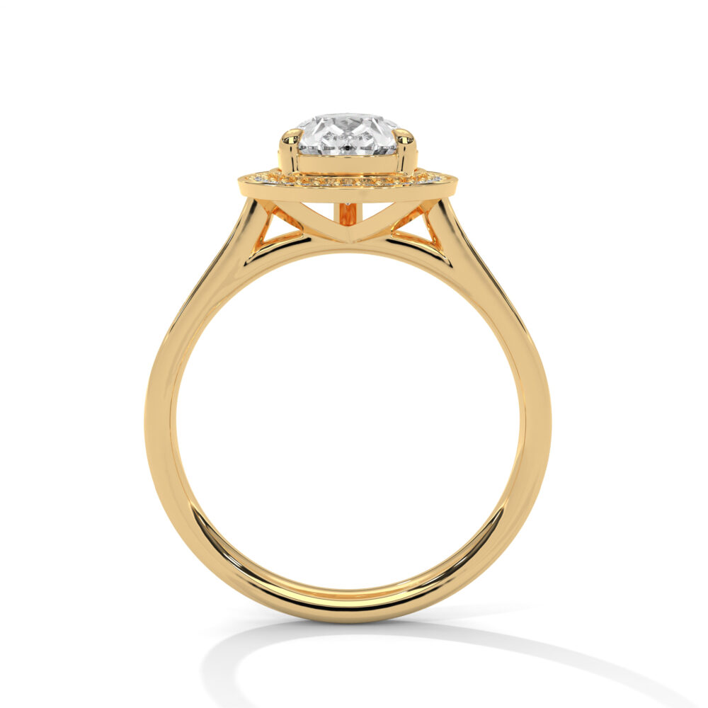 1 CT Pear Cut Lab Grown Diamond Halo Engagement Ring for Women - Image 11