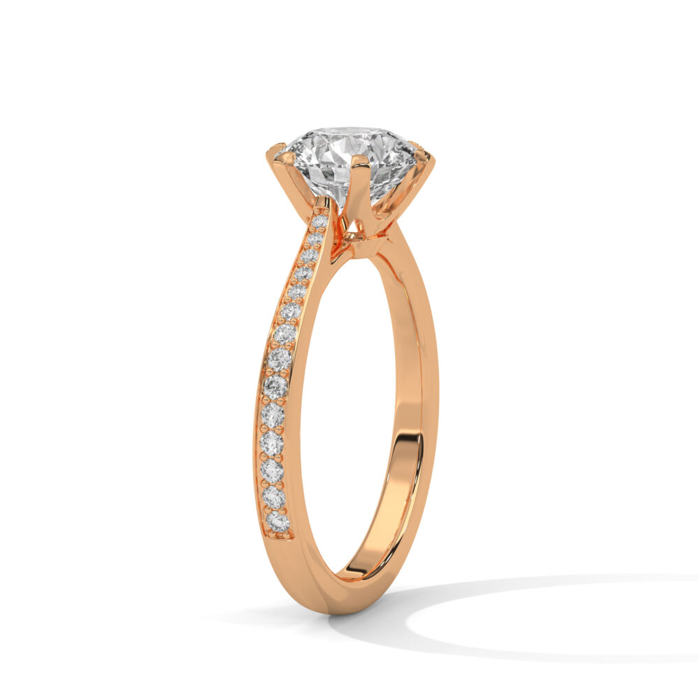 1 CT Round Best Lab Grown Diamond Engagement Ring for Women - Image 3