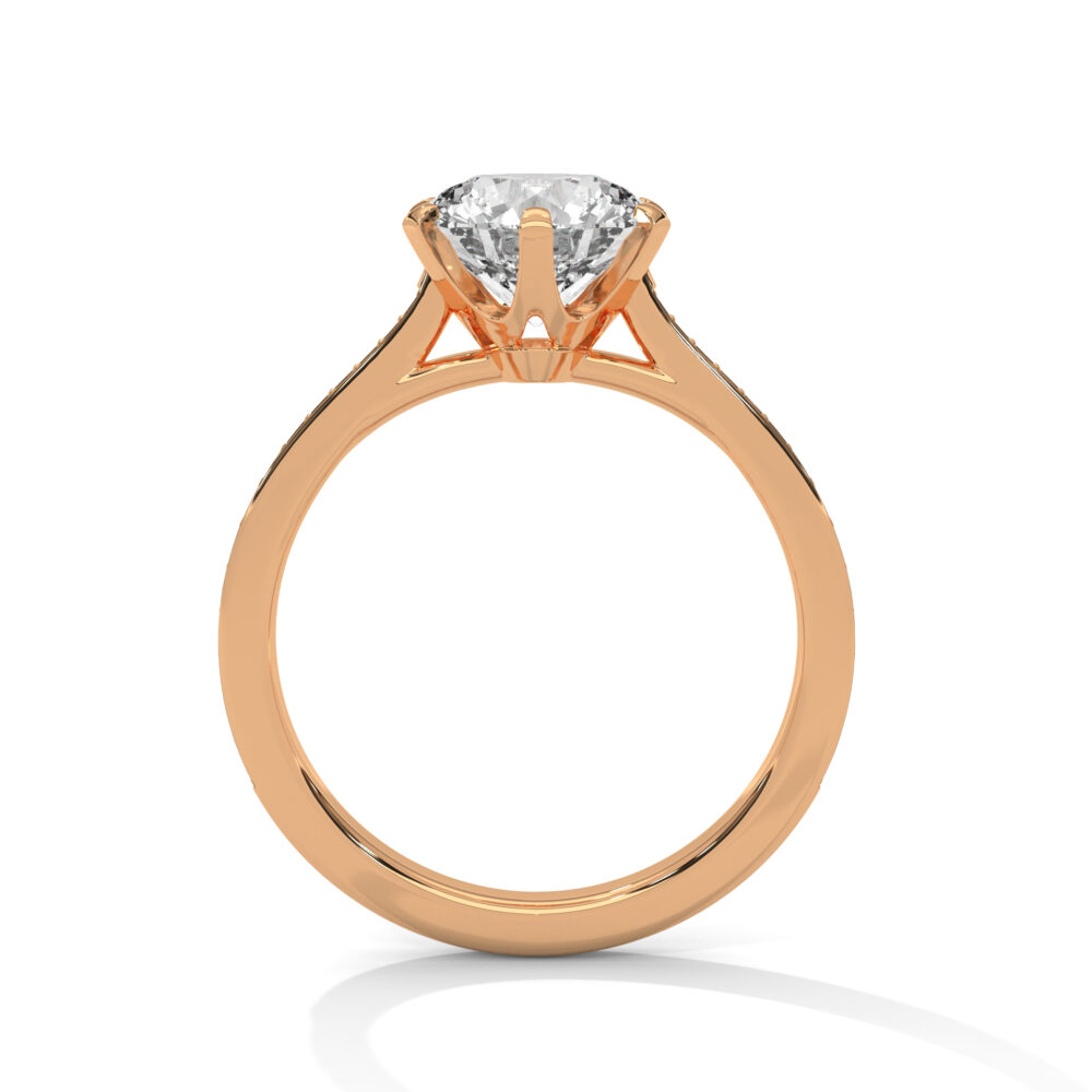 1 CT Round Best Lab Grown Diamond Engagement Ring for Women - Image 4