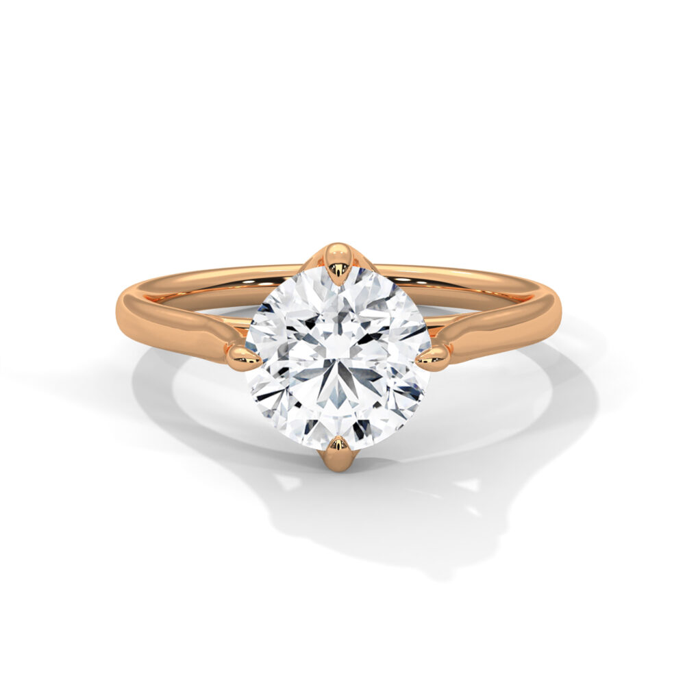 2 CT Round lab Grown Diamond Engagement Ring for Women - Image 5