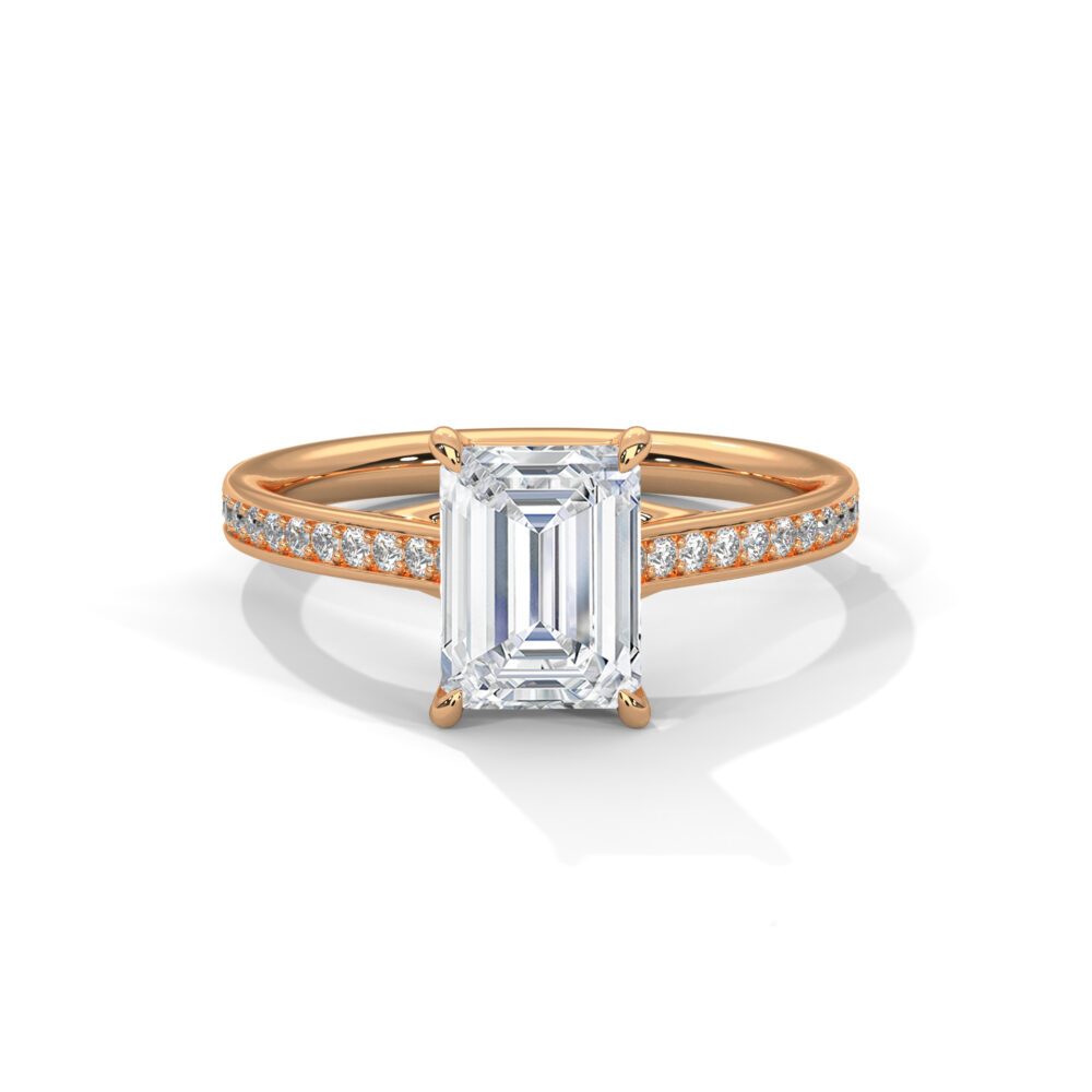 1 CT Emerald cut Lab Grown Diamond Engagement Ring for Women - Image 5