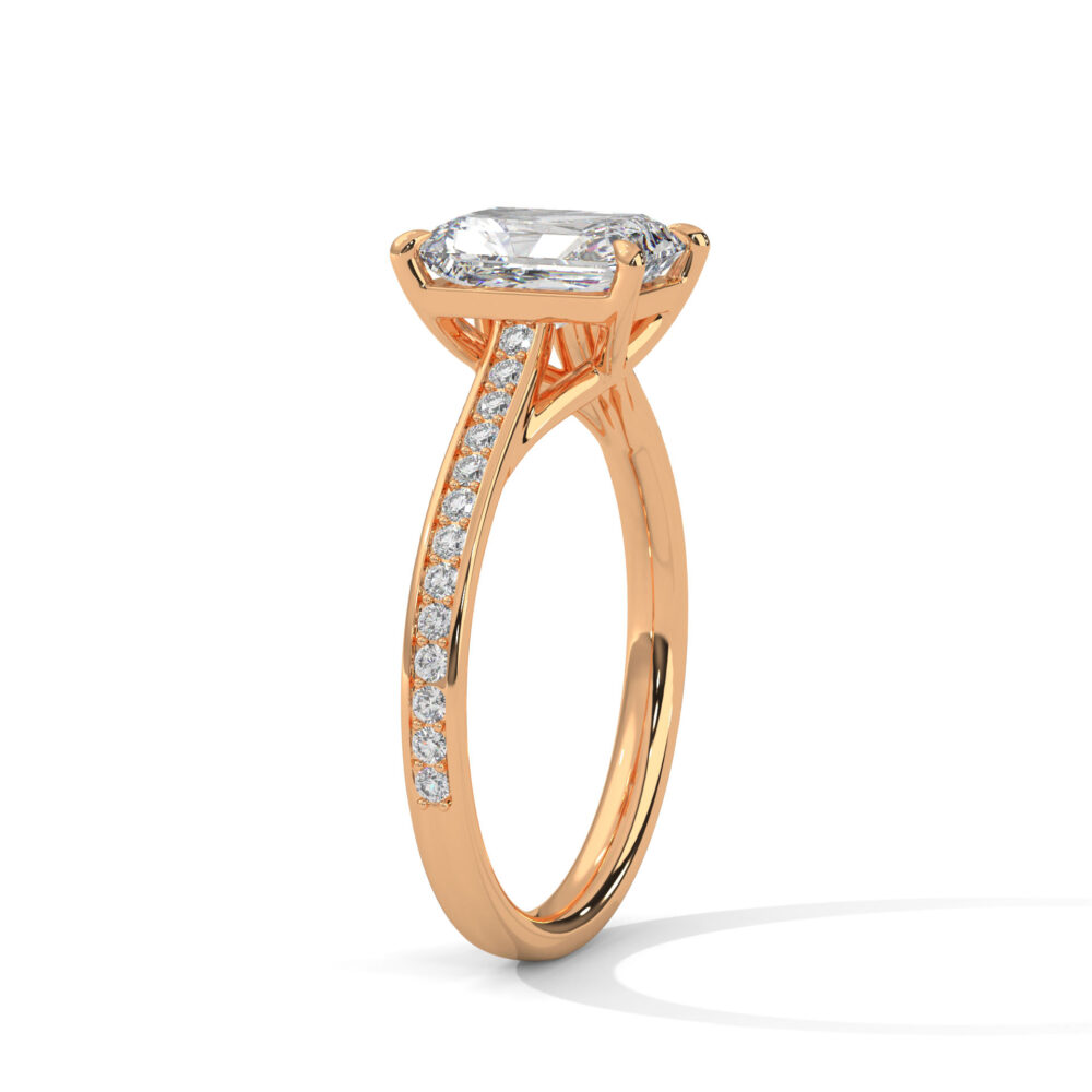 1 CT Emerald cut Lab Grown Diamond Engagement Ring for Women - Image 6