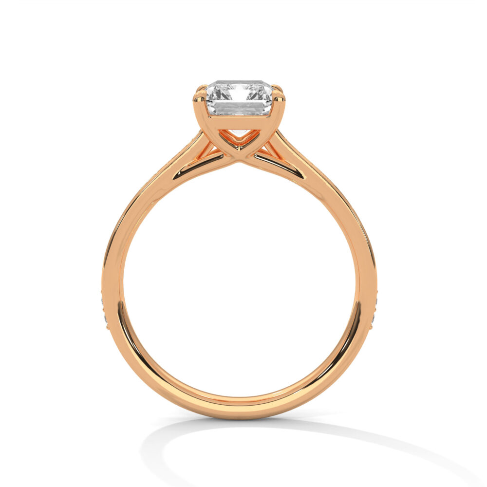1 CT Emerald cut Lab Grown Diamond Engagement Ring for Women - Image 8