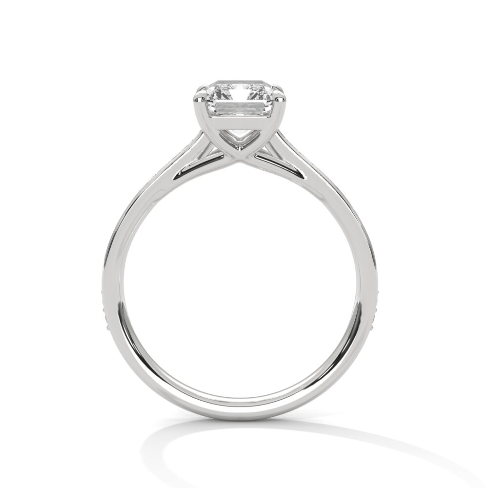 1 CT Emerald cut Lab Grown Diamond Engagement Ring for Women - Image 4