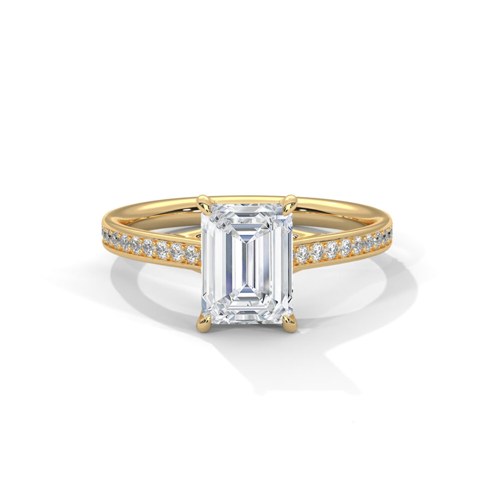 1 CT Emerald cut Lab Grown Diamond Engagement Ring for Women - Image 9