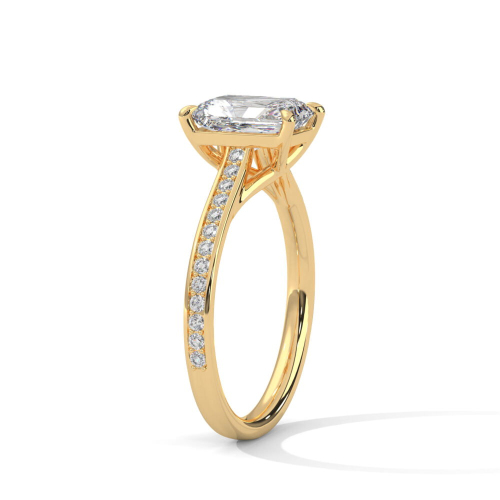 1 CT Emerald cut Lab Grown Diamond Engagement Ring for Women - Image 10