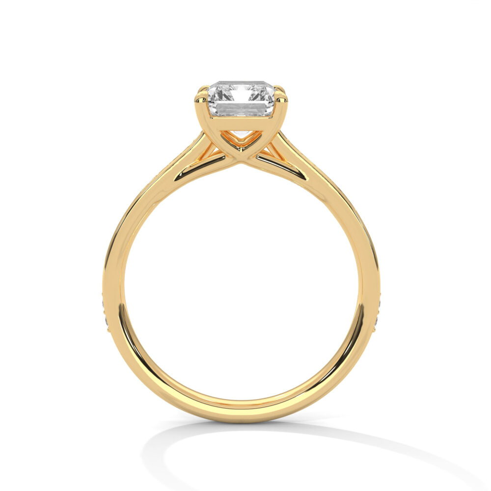 1 CT Emerald cut Lab Grown Diamond Engagement Ring for Women - Image 11