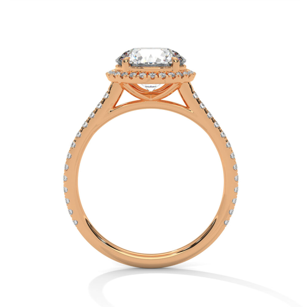 1 CT Round Brilliant Cut Lab Grown Diamond Halo Engagement Ring - Image 11