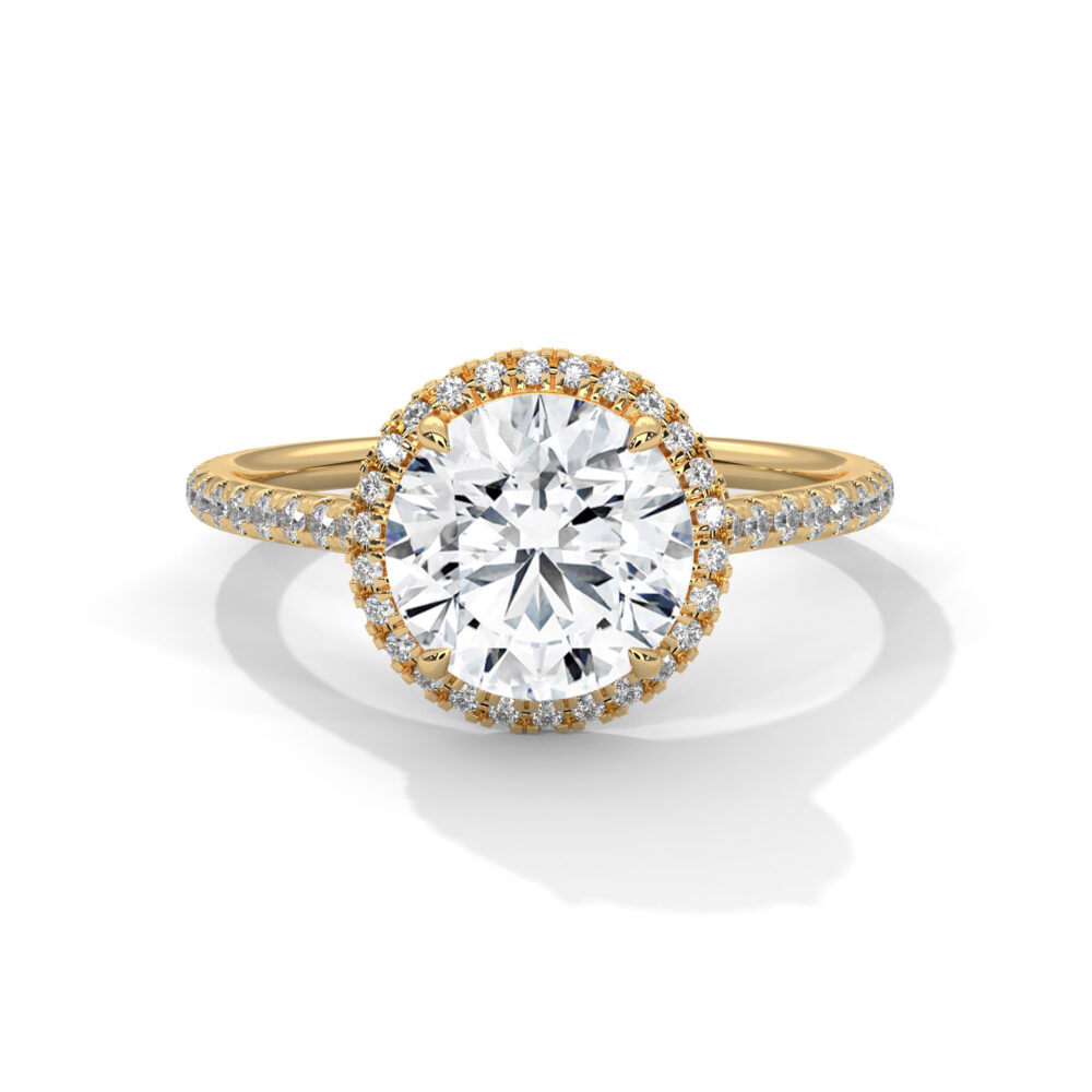 1 CT Round Brilliant Cut Lab Grown Diamond Halo Engagement Ring - Image 5