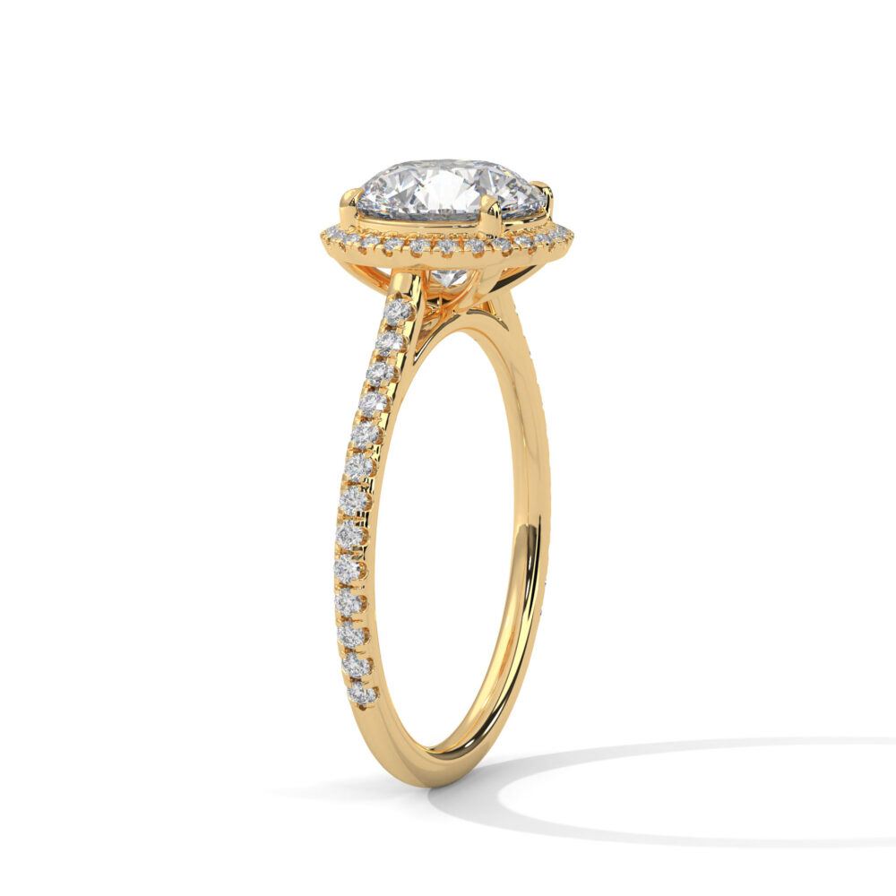 1 CT Round Brilliant Cut Lab Grown Diamond Halo Engagement Ring - Image 6