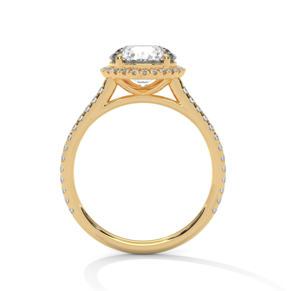 1 CT Round Brilliant Cut Lab Grown Diamond Halo Engagement Ring - Image 7