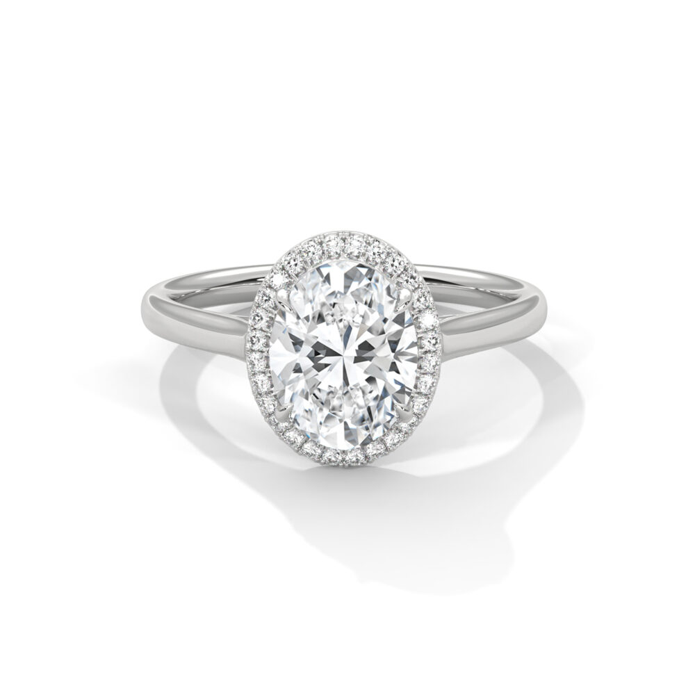 1 CT Oval cut Lab Grown Diamond Engagement Ring - Image 6