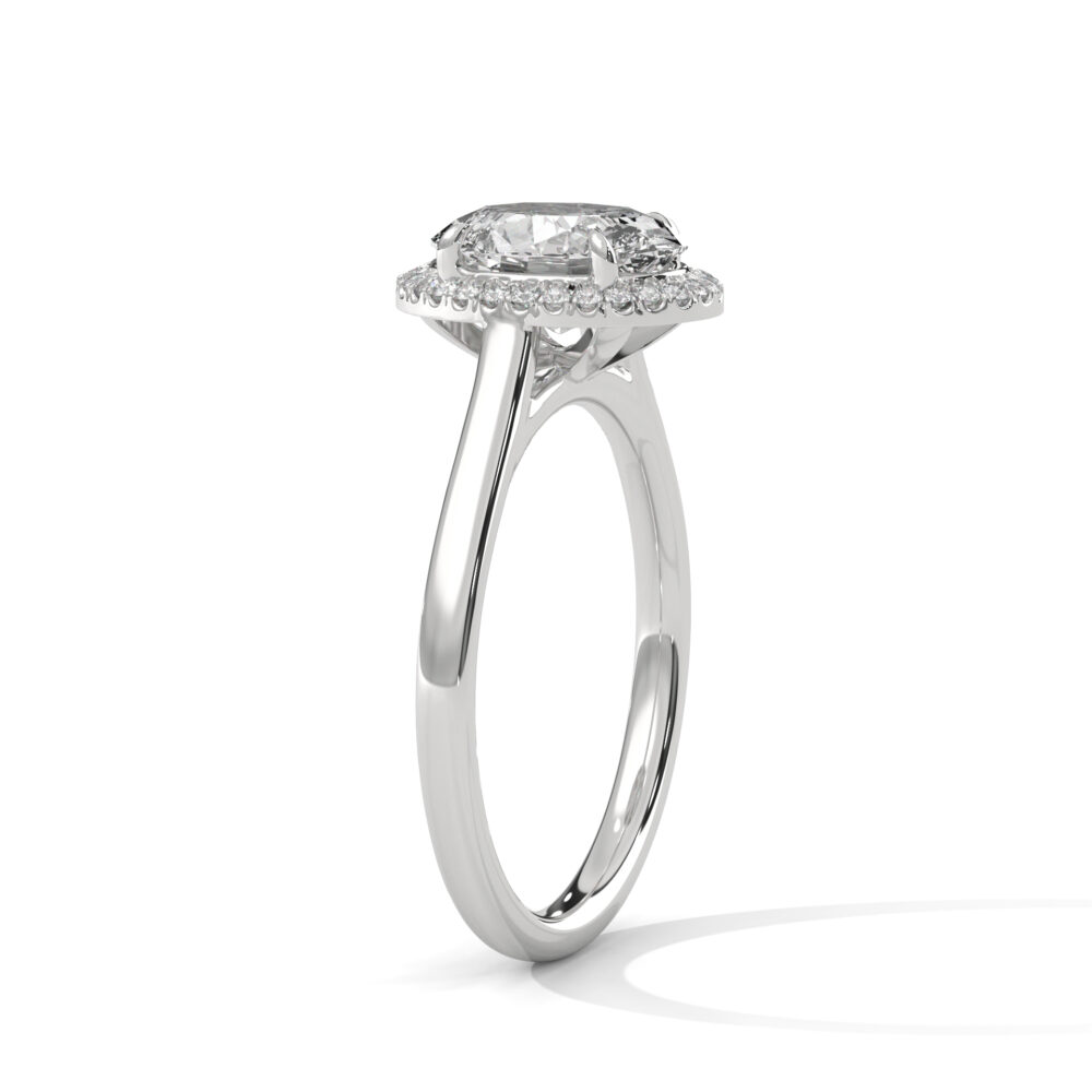 1 CT Oval cut Lab Grown Diamond Engagement Ring - Image 7