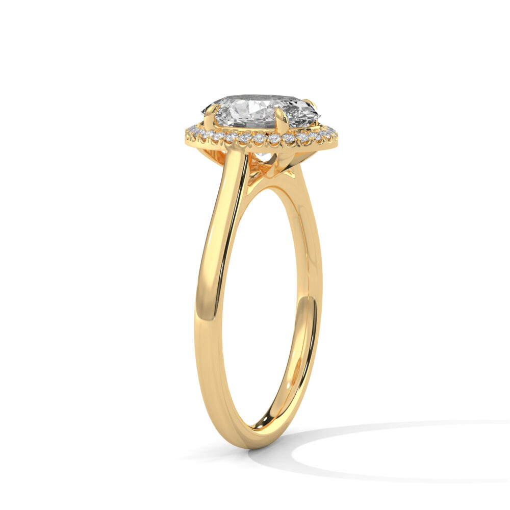 1 CT Oval cut Lab Grown Diamond Engagement Ring - Image 3